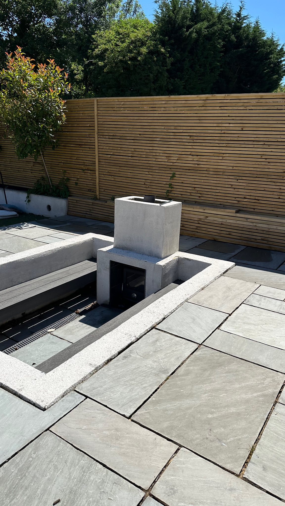 Patio and paved area